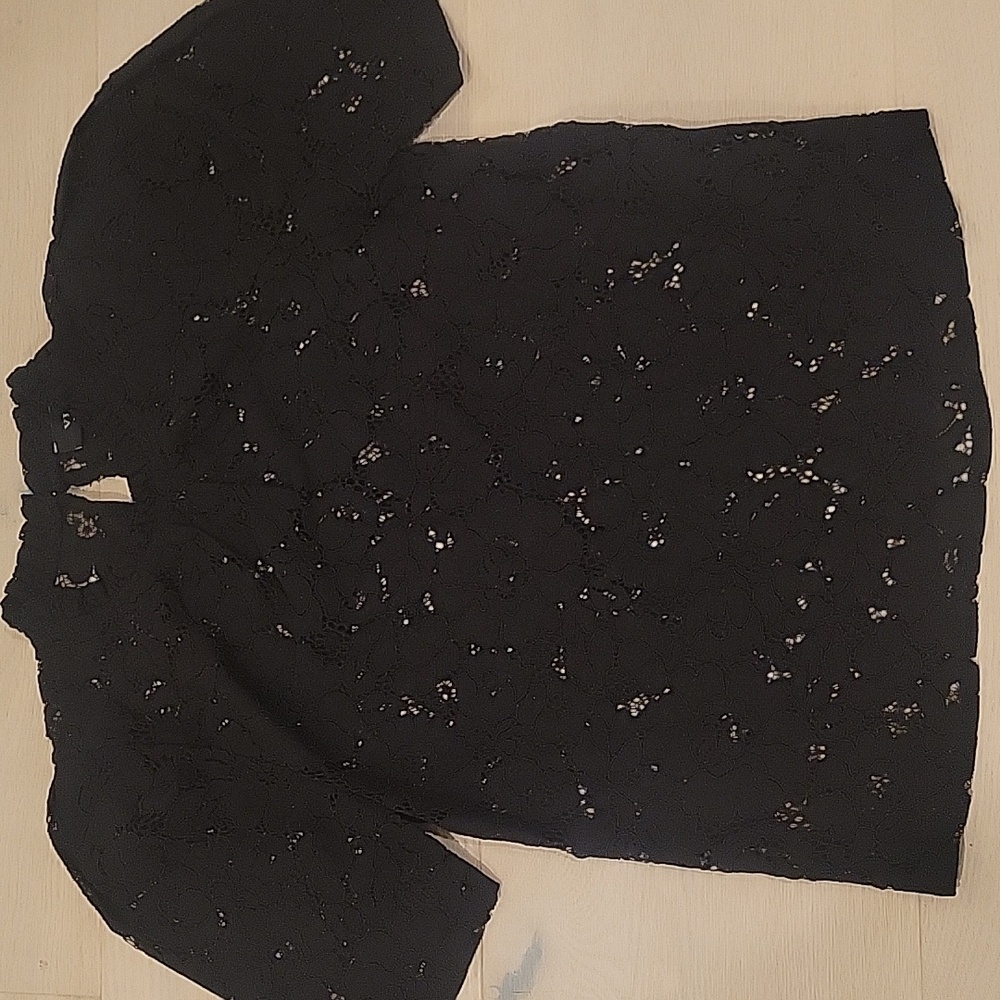 Vici Black Lace Puff Sleeve Blouse